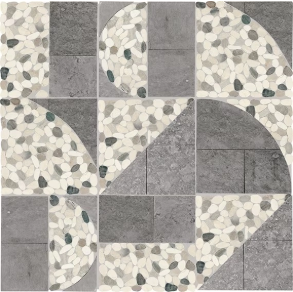Coal Art Deco Pebble - stone tile